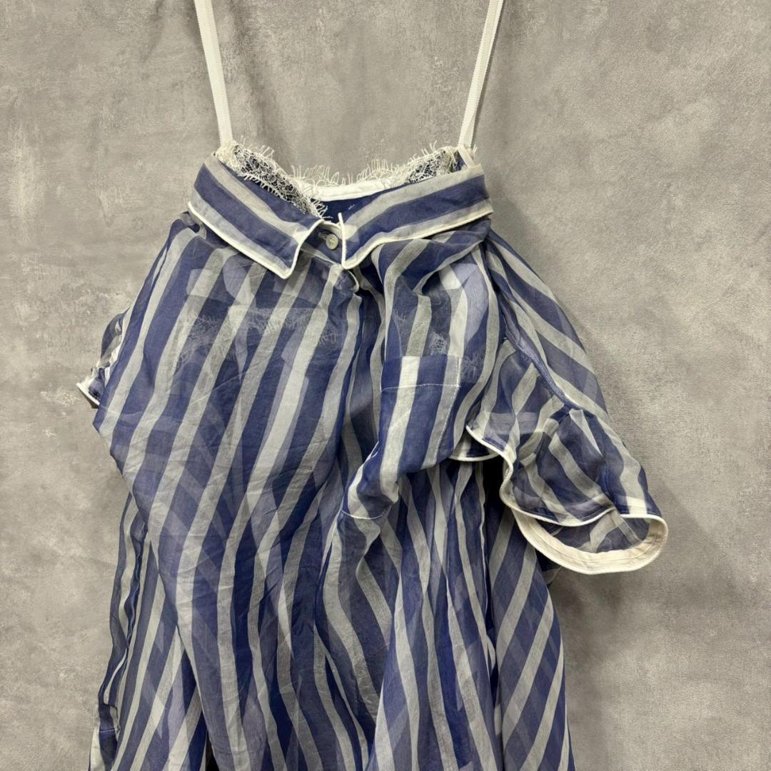 sacai サカイ 17ss シルク バックスリット シアーブラウス N1083