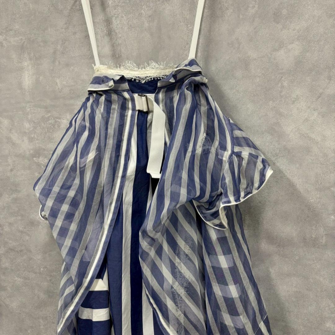 sacai サカイ 17ss シルク バックスリット シアーブラウス N1083
