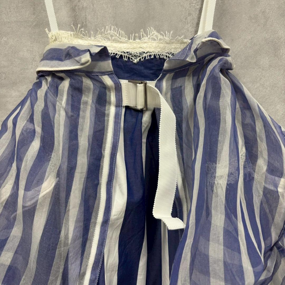 sacai サカイ 17ss シルク バックスリット シアーブラウス N1083