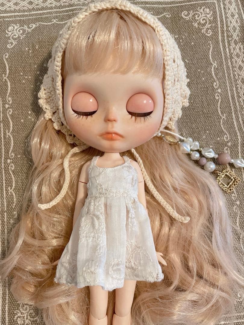 【週末セール】カスタムアイシードール (本体のみ)ピンクプラチナ　ロングウェーブ