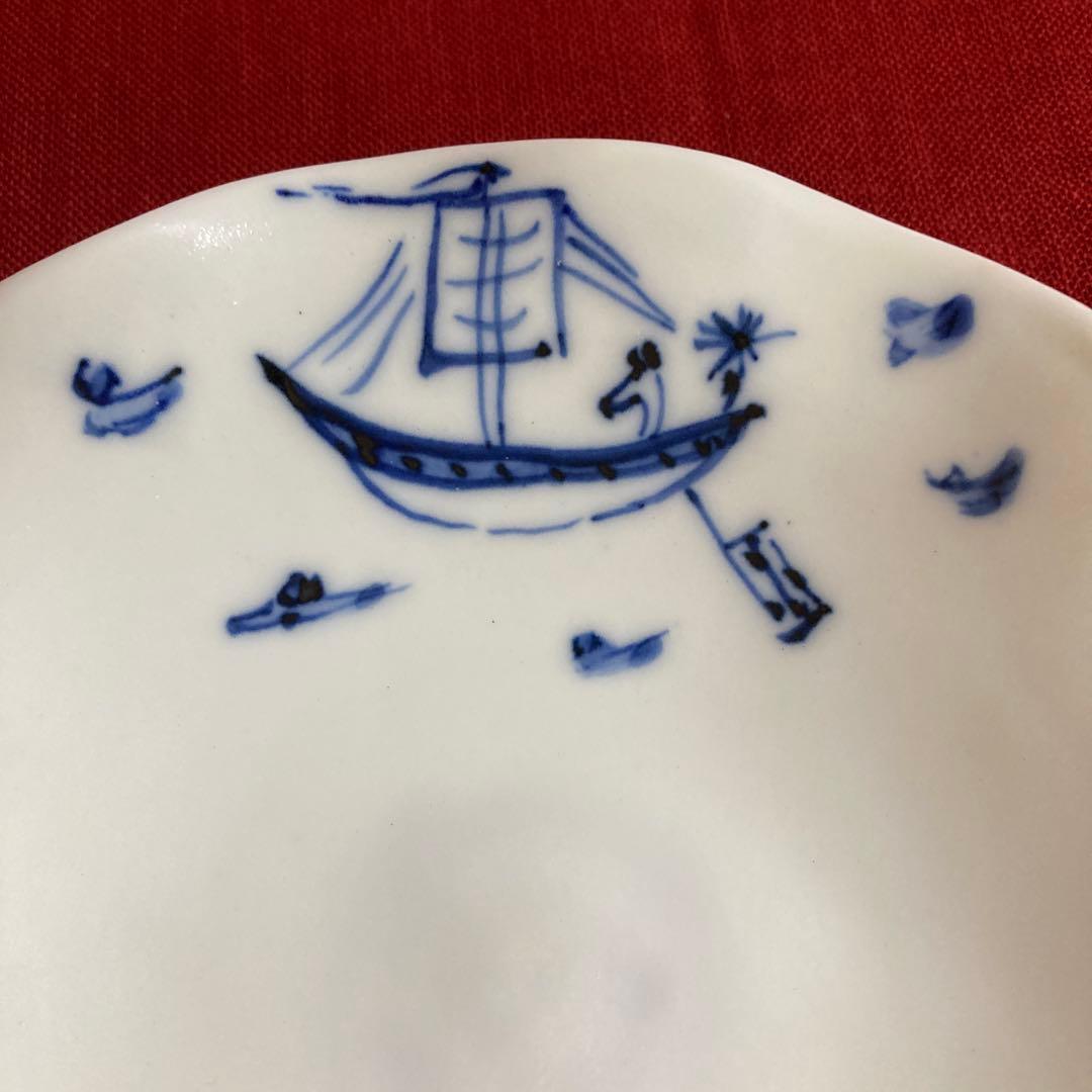 美濃焼　黒岩卓実作　呉須豹紋大鉢　銘々皿セット