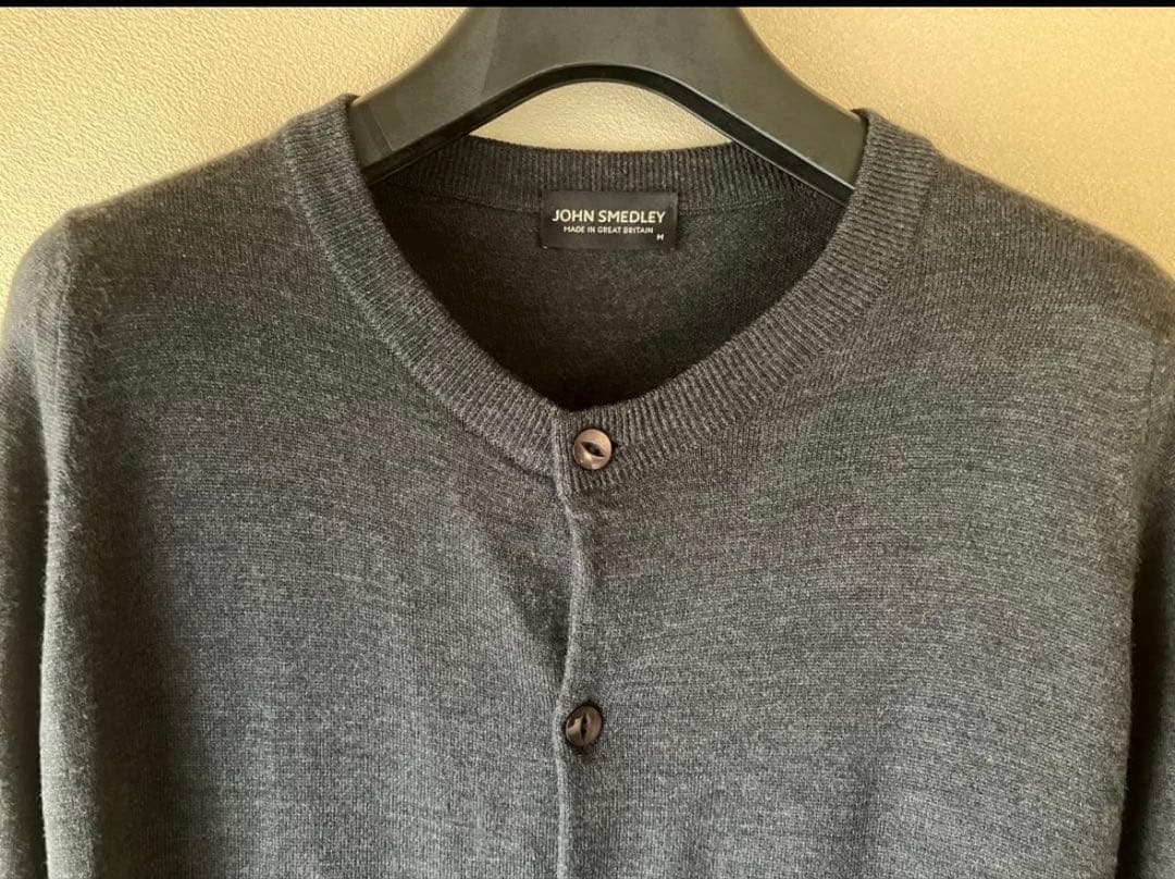 ア*ー様 JOHN SMEDLEY ウール クルーネック 24G カーディガン