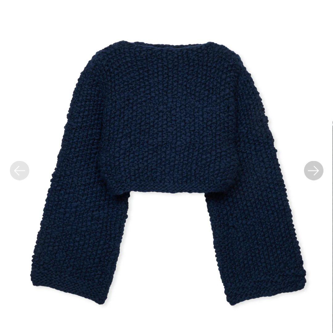 新品未使用 SHISHIKUI tea / NAVY ショート丈ニット