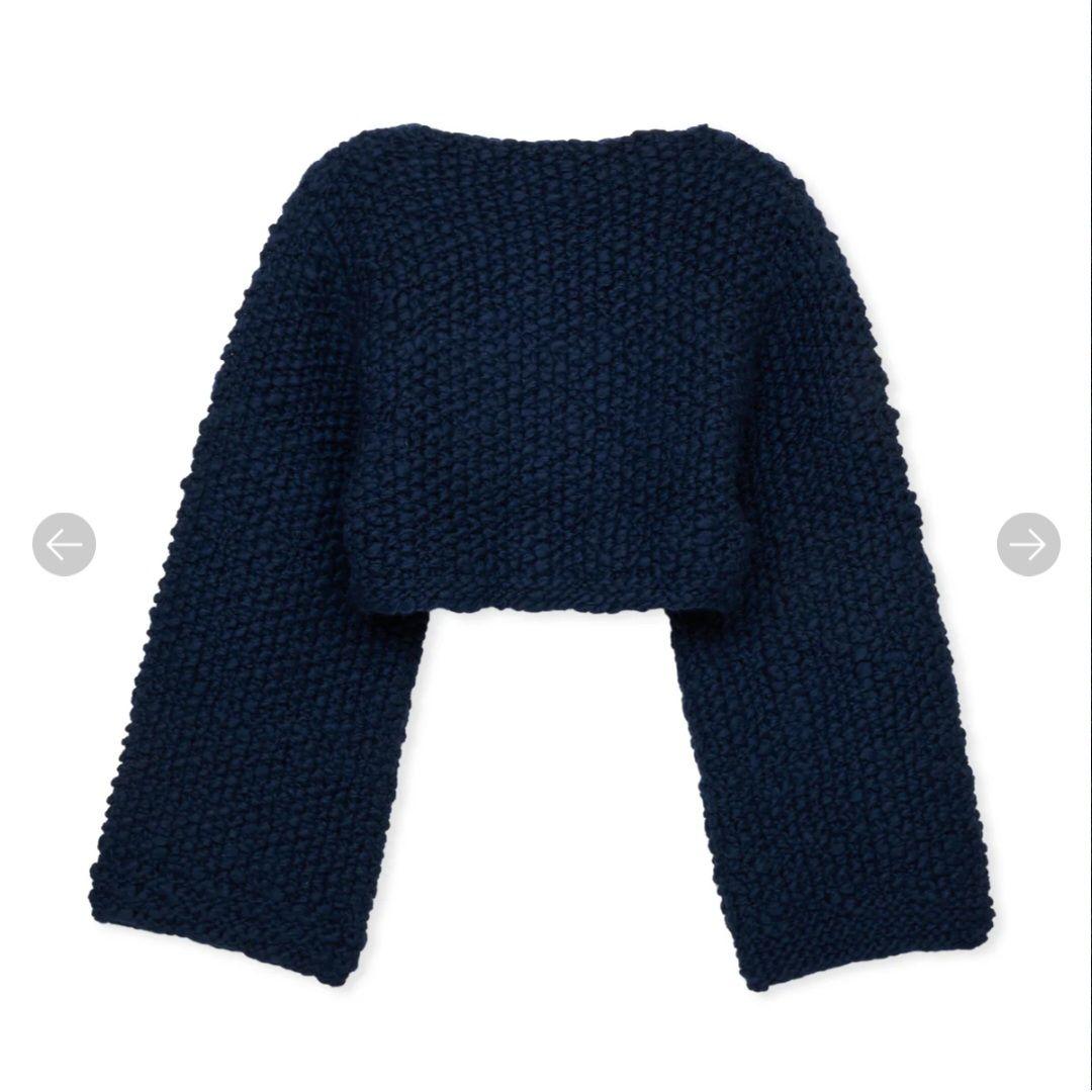 新品未使用 SHISHIKUI tea / NAVY ショート丈ニット