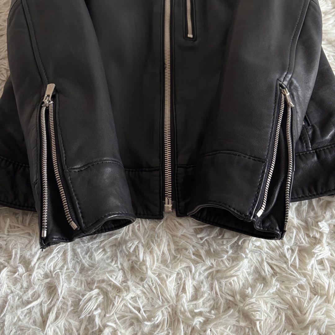 ジュンハシモト ラムレザー キルティング 中綿 シングルライダース ジャケット