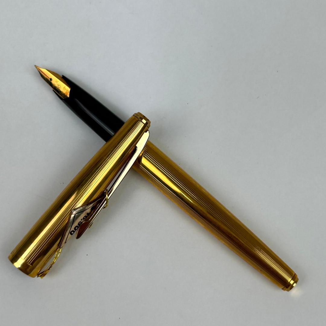 PLATINUM プラチナ 万年筆 金張り 14KGF 18K　細字