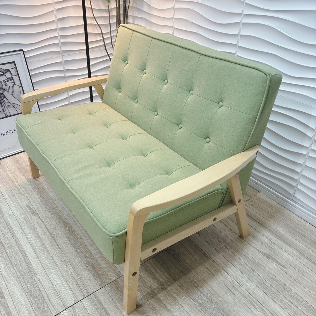 ◇大阪府 神戸市 配達料無料！◇ソファ◇2人掛け◇グリーンカラー◇