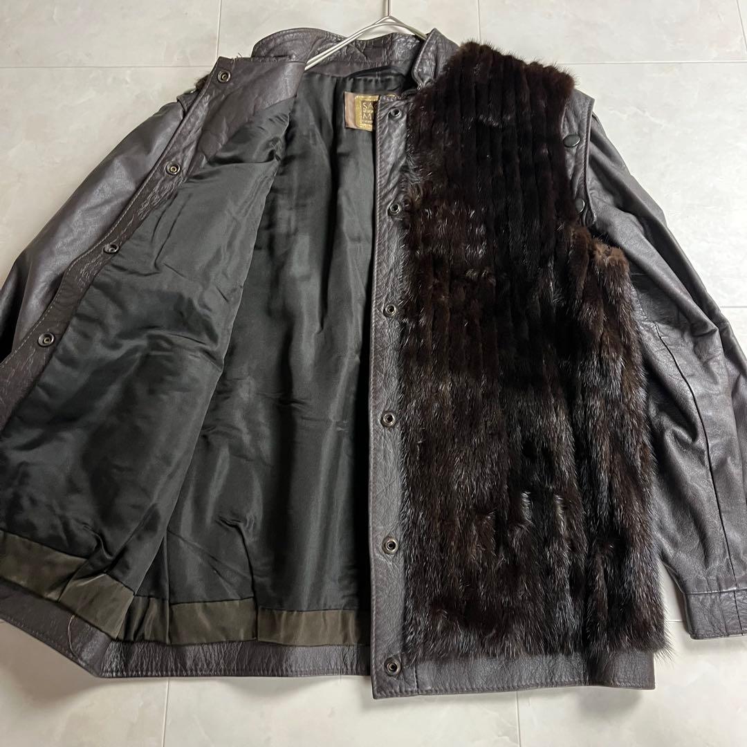 サガミンク✨2wayレザージャケット デンマーク製　SELECTED MINK