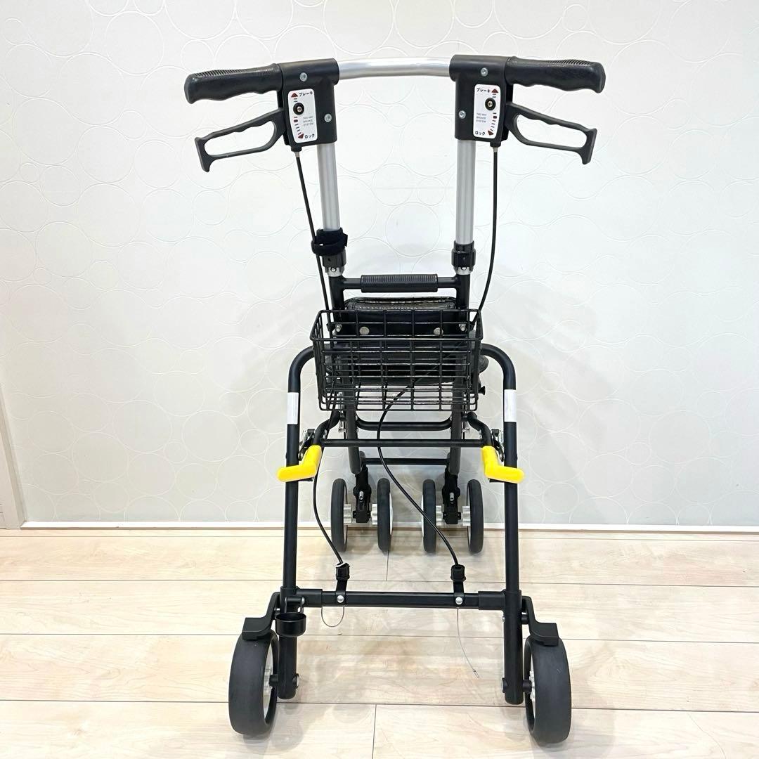 【美品】島製作所 テノールLEVO 高級シルバーカー クロコ調 折りたたみ