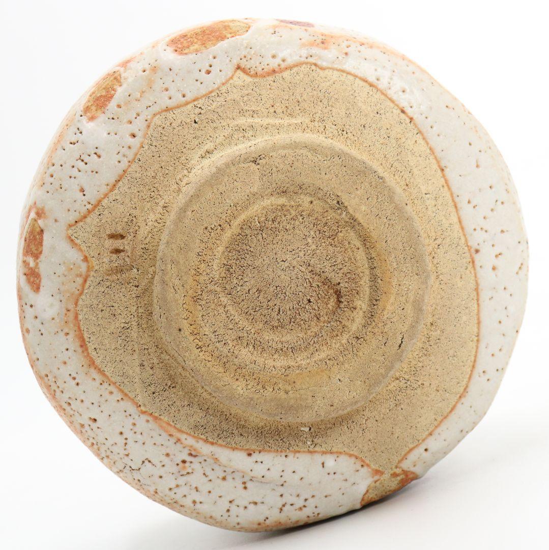 人間国宝 荒川豊蔵作 志野茶碗 二重箱 仕覆付 茶道具 共箱　V530