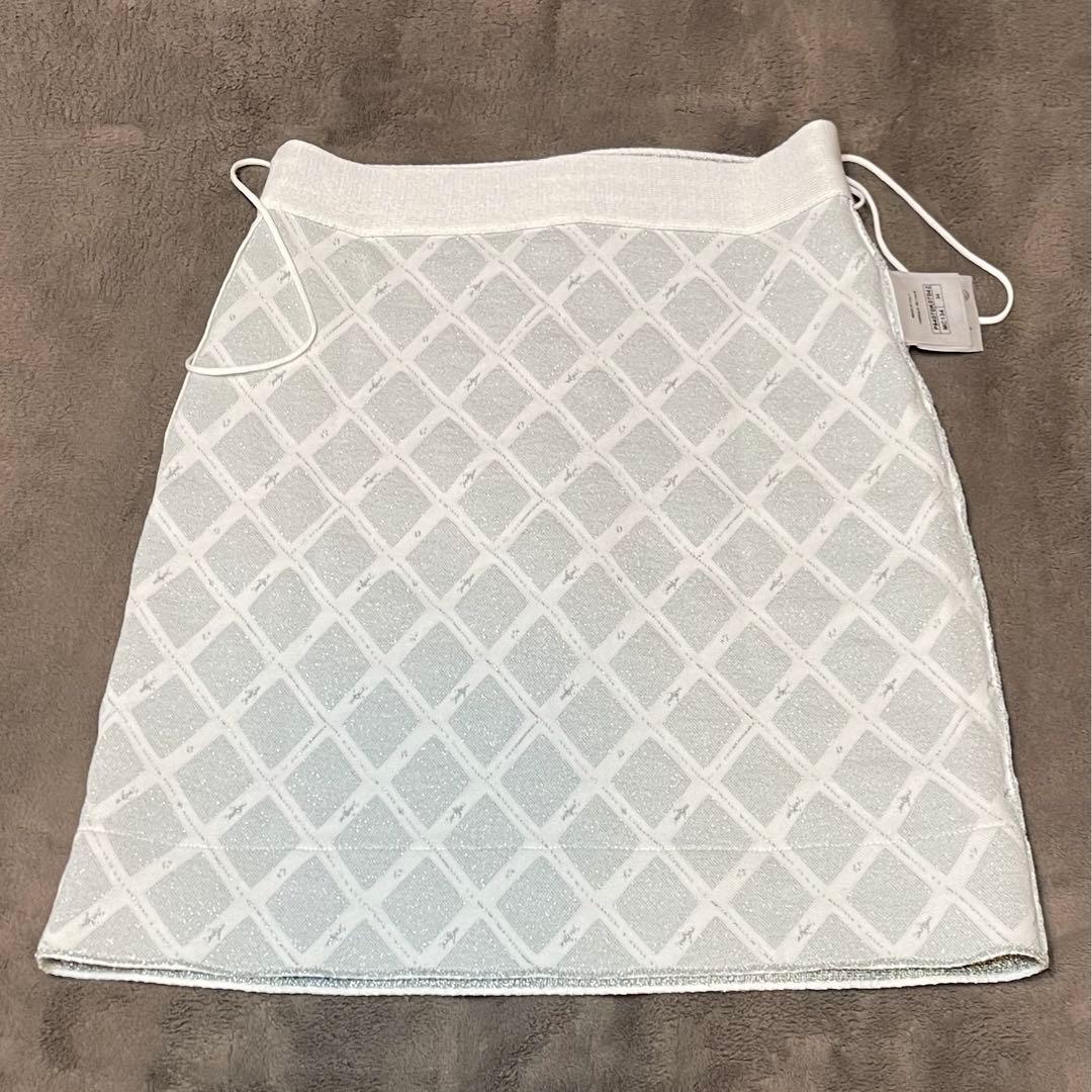 シャネル　CHANEL シルバーグレーニット　スカート　34サイズ