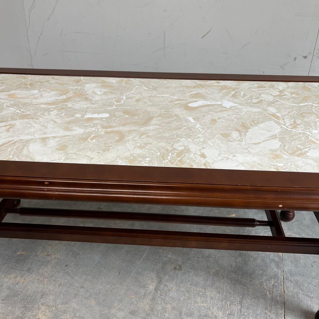 アンティーク オールド カリモク センターテーブル 大理石調 レトロ z512