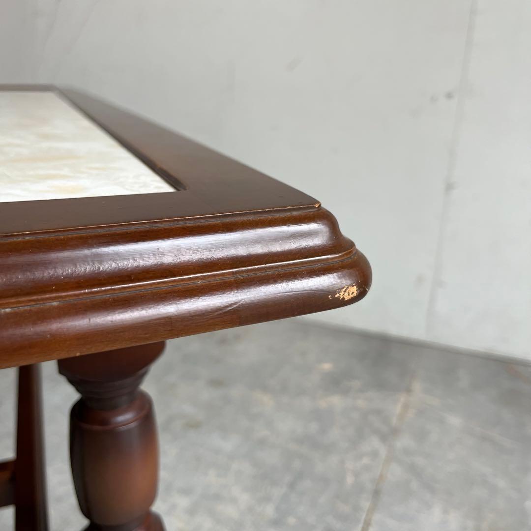 アンティーク オールド カリモク センターテーブル 大理石調 レトロ z512