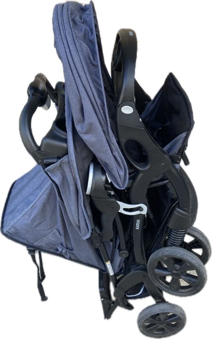 カトージ 二人乗りベビーカー 二人でゴーDX(レインカバー付き)