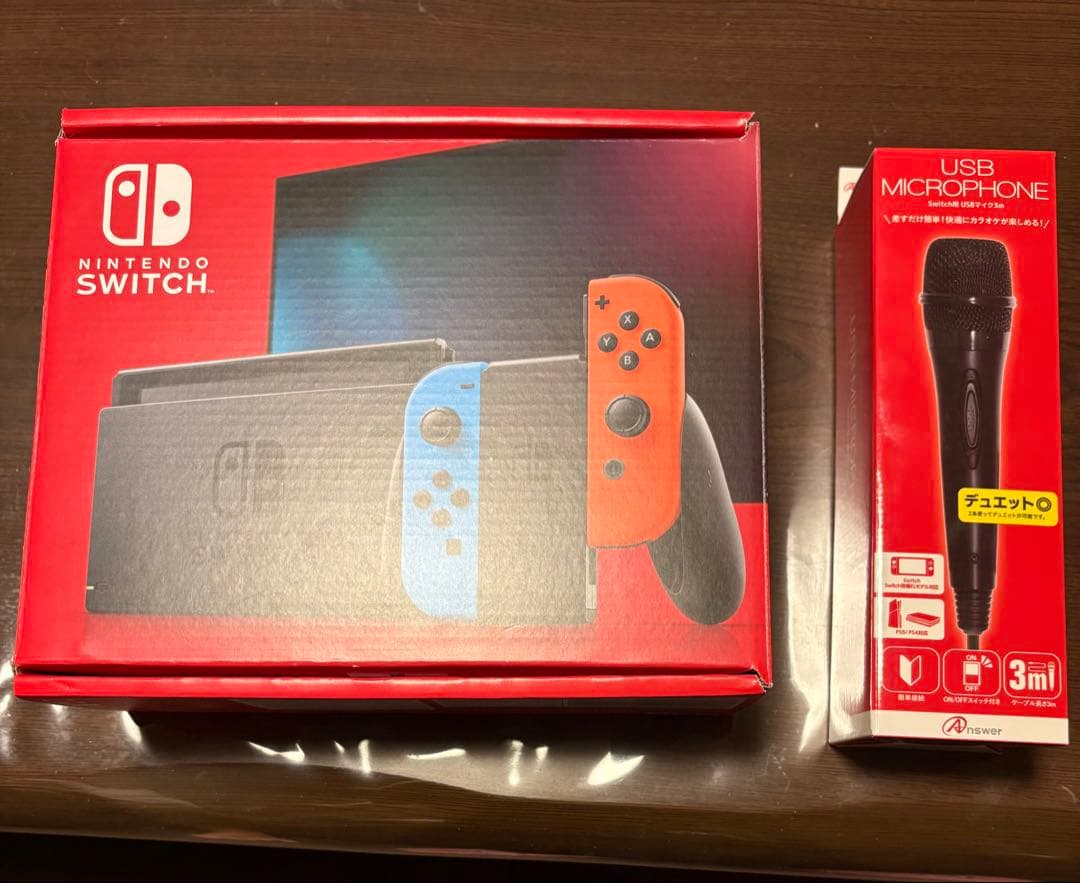 Nintendo Switch 本体 青/オレンジ + USBマイクロフォン