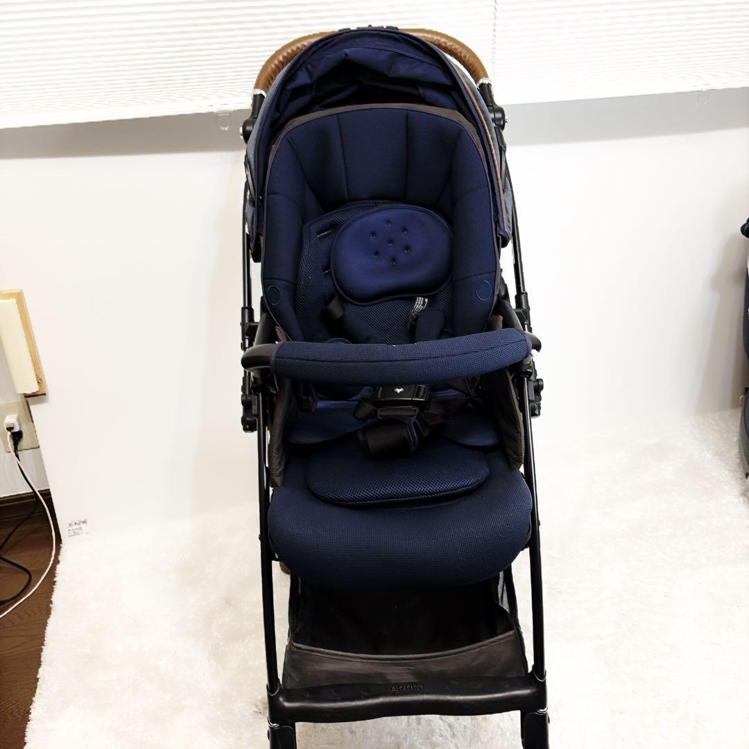 美品 Aprica アップリカ ラクーナビッテクッション　ベビーカー　レザー
