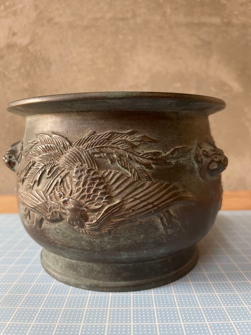 香炉？【m555 骨董品　銅　中国　唐銅　香炉　お香立　火鉢　手あぶり　レトロ】