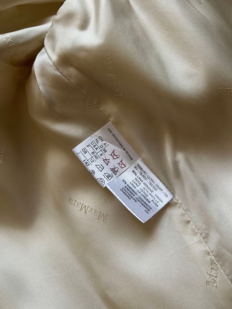 MaxMara ロングコート オフホワイト　ウール　カシミヤ　ヴィンテージ