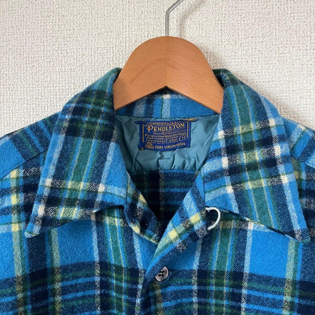 60s PENDLETON ペンドルトン ボードシャツ ウールシャツ ブルー