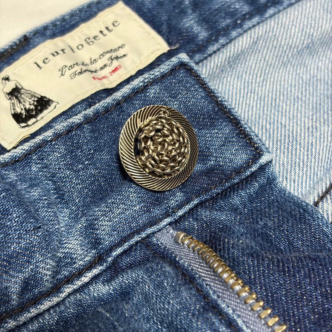 leur logette ワイドバギーデニムパンツ　デニム