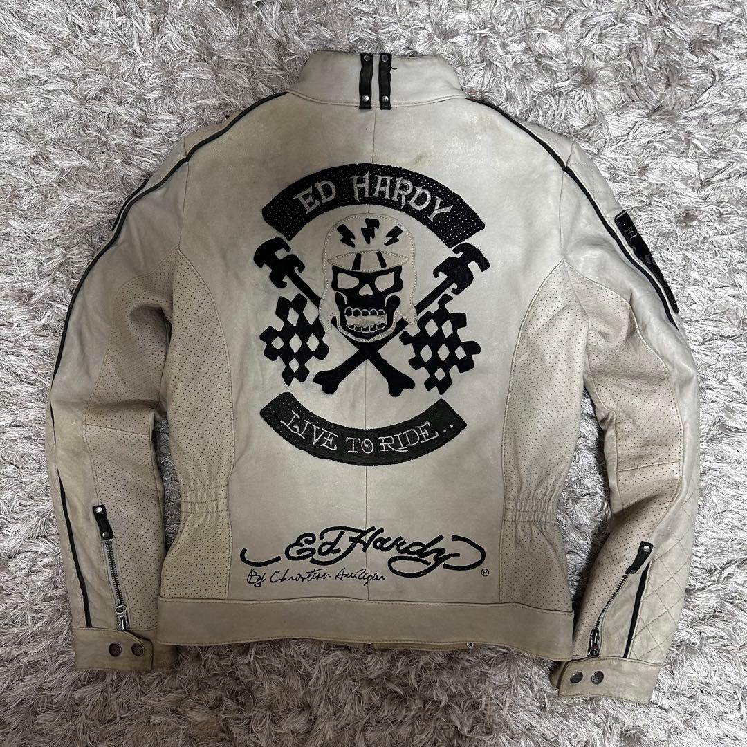 「激レア」Y2K Ed hardy レザージャケット