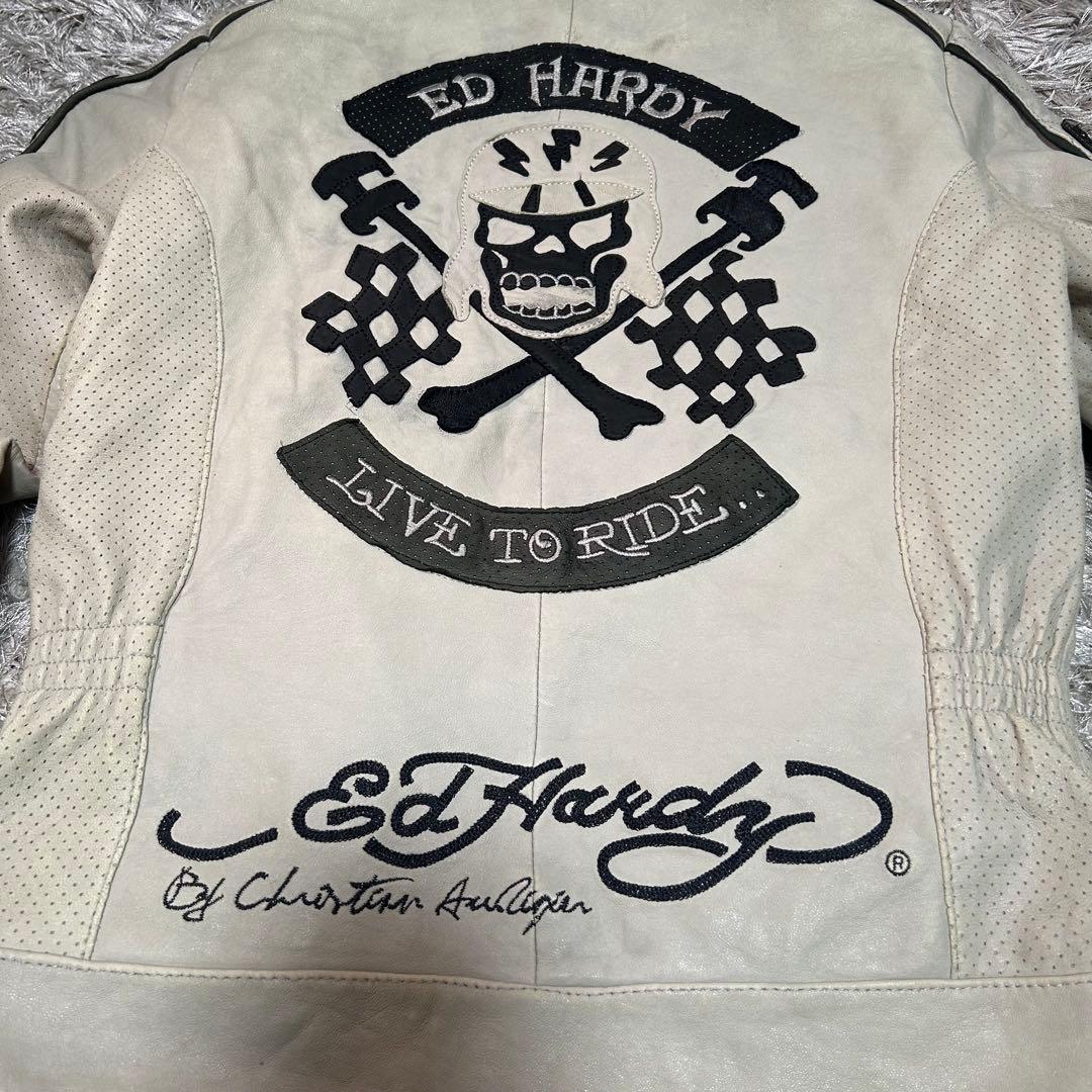 「激レア」Y2K Ed hardy レザージャケット