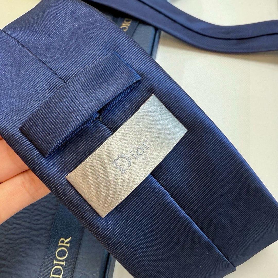 DIOR ネクタイ ネイビー ロゴ刺繍 メンズ ビジネス フォーマル