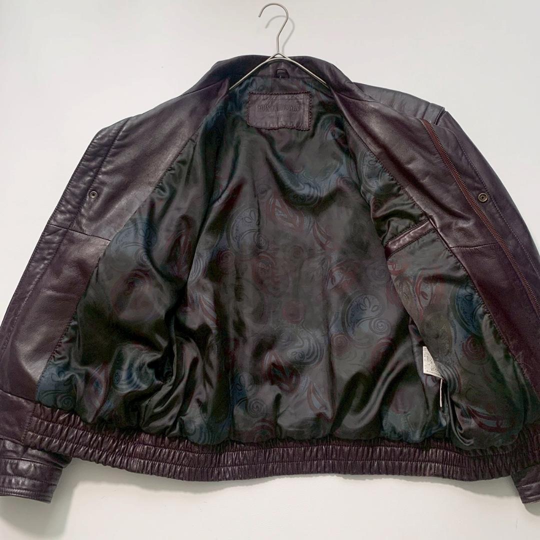 【本革ラムレザー】90s Vintage レザージャケット L 羊革 ブラウン