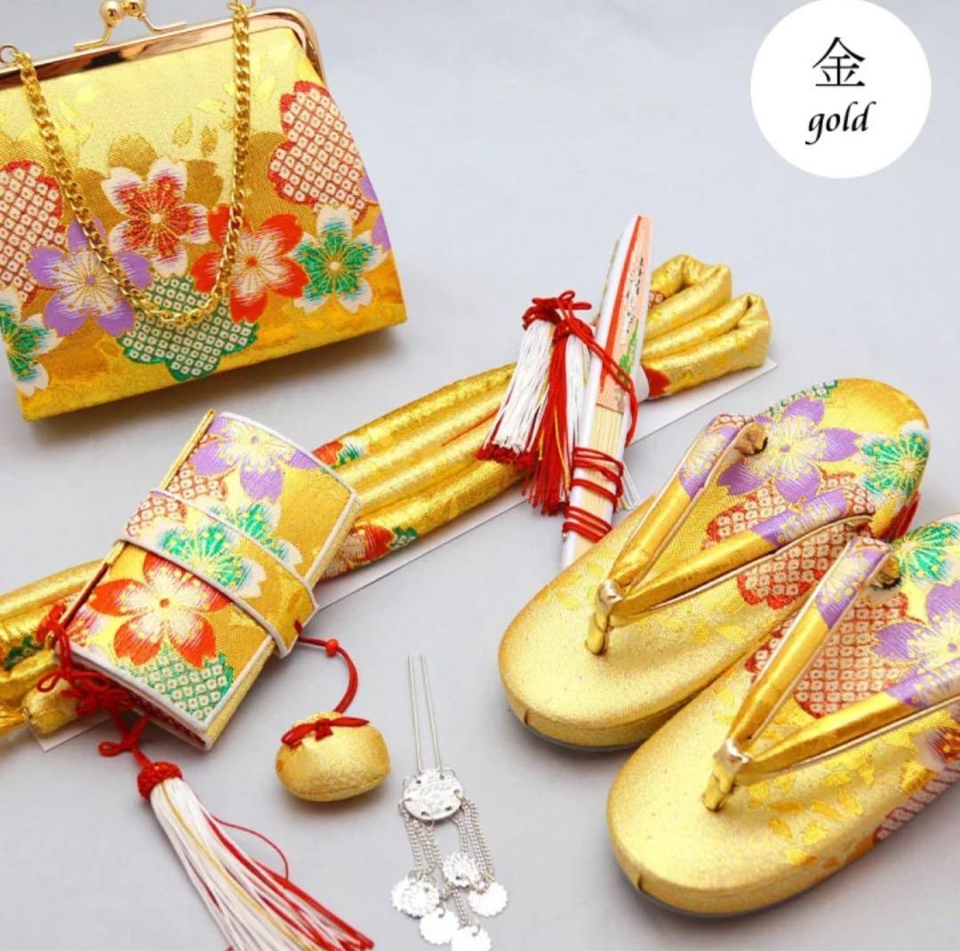 七五三 7歳女の子用　はこせこセット 和小物　草履21cm