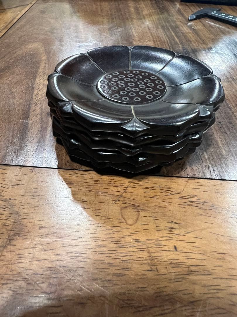 紫檀木茶托　唐木　5枚セット
