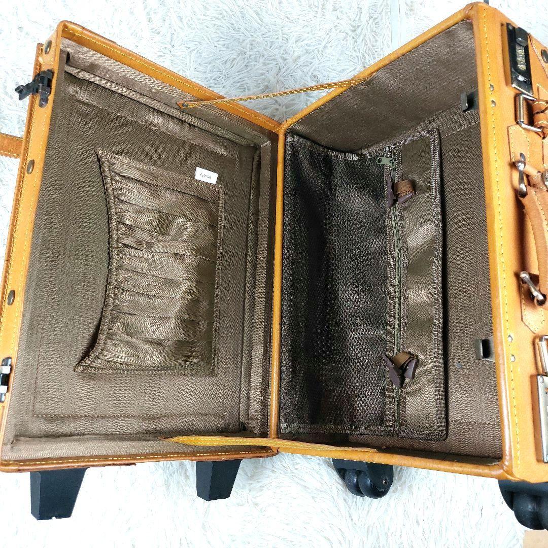 ユーラシアトランク 本革レザー シフレキャリーバッグ 旅行スーツケース キャメル