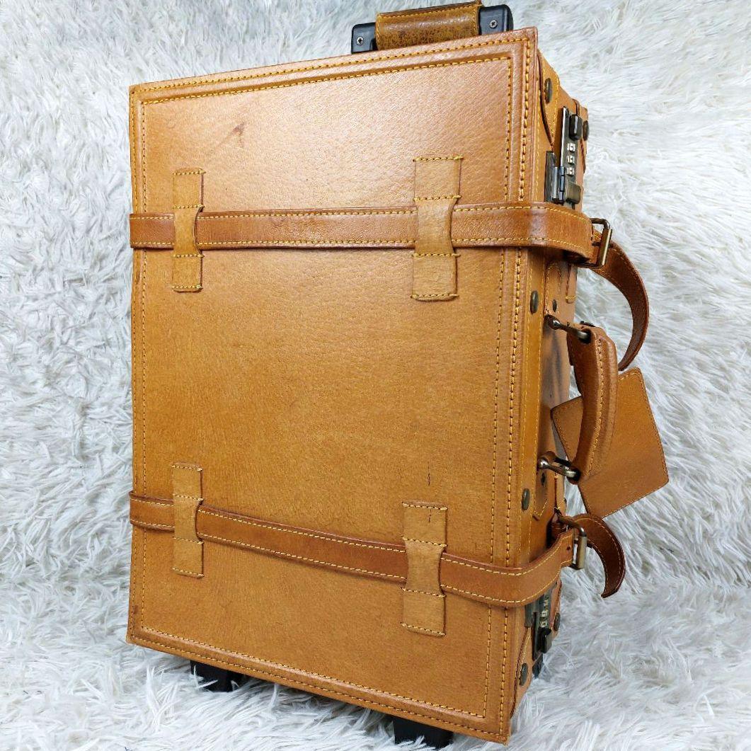 ユーラシアトランク 本革レザー シフレキャリーバッグ 旅行スーツケース キャメル