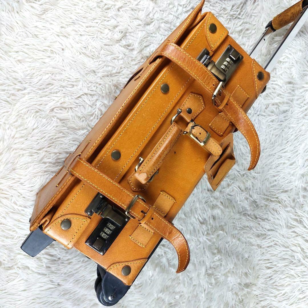 ユーラシアトランク 本革レザー シフレキャリーバッグ 旅行スーツケース キャメル