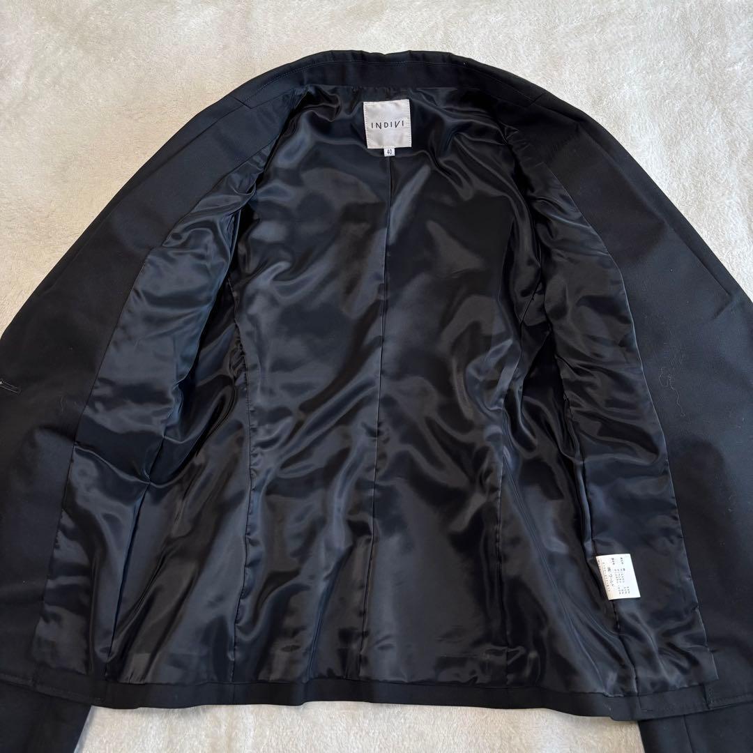 ✨️美品 INDIVI インディヴィ パンツスーツ セットアップ 黒 Lサイズ
