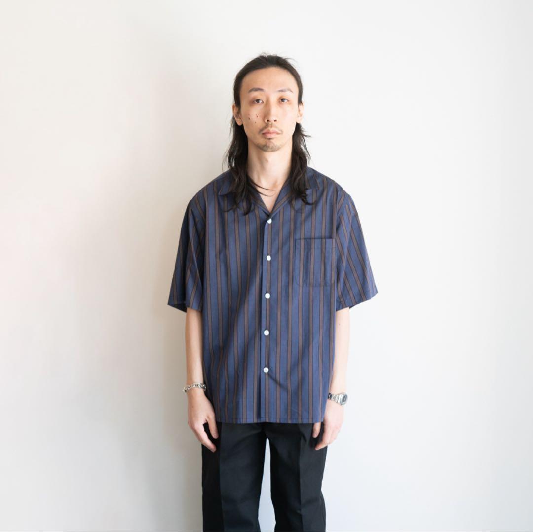 ワコマリア　STRIPED OPEN COLLAR SHIRT