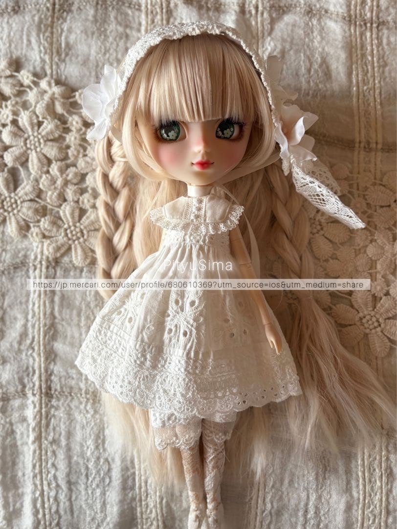 【春の支度】白レースのドール服セット／プーリップアウトフィット