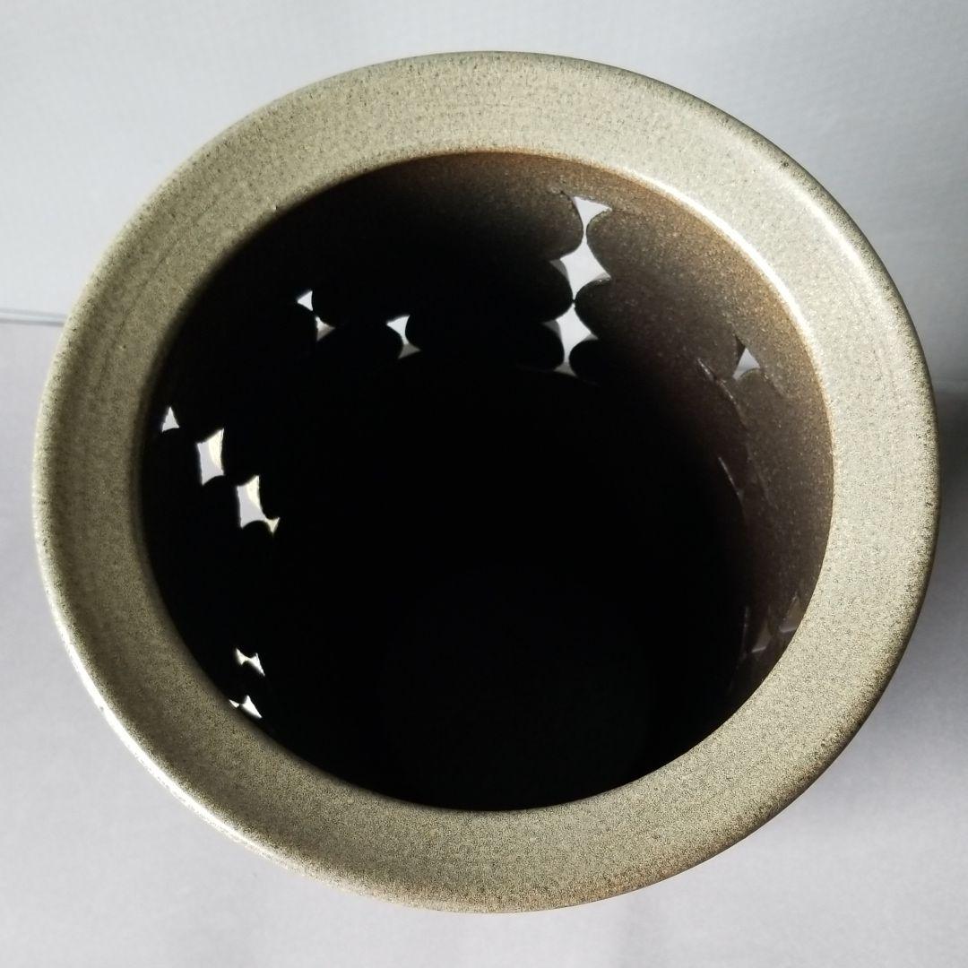 信楽焼傘立て  古代水模様 高さ４９cm