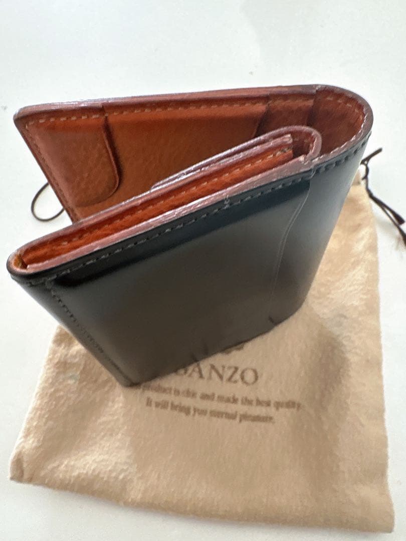 GANZO 六本木限定 シェルコードバン クロスマチ グリーン コンパクト