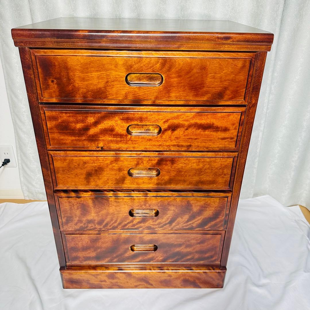 桜の家具 ユーカリ 5段チェスト レトロ ヴィンテージ