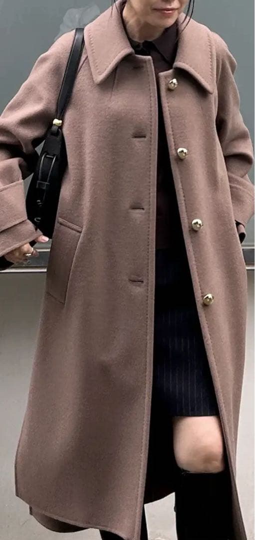 グレースコンチネンタル　ウールカシミヤリバーコート