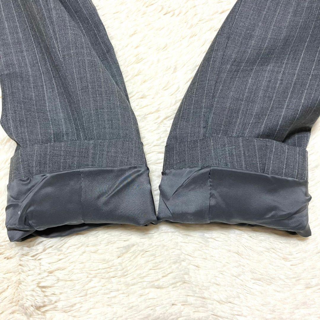 ★極美品★NEWYORKER パンツスーツセットアップ ストライプ モヘヤ 7号