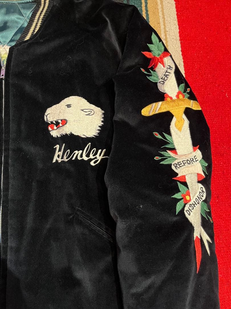 テーラー東洋souvenirjacket別珍 ベロア スカジャン　スーベニア