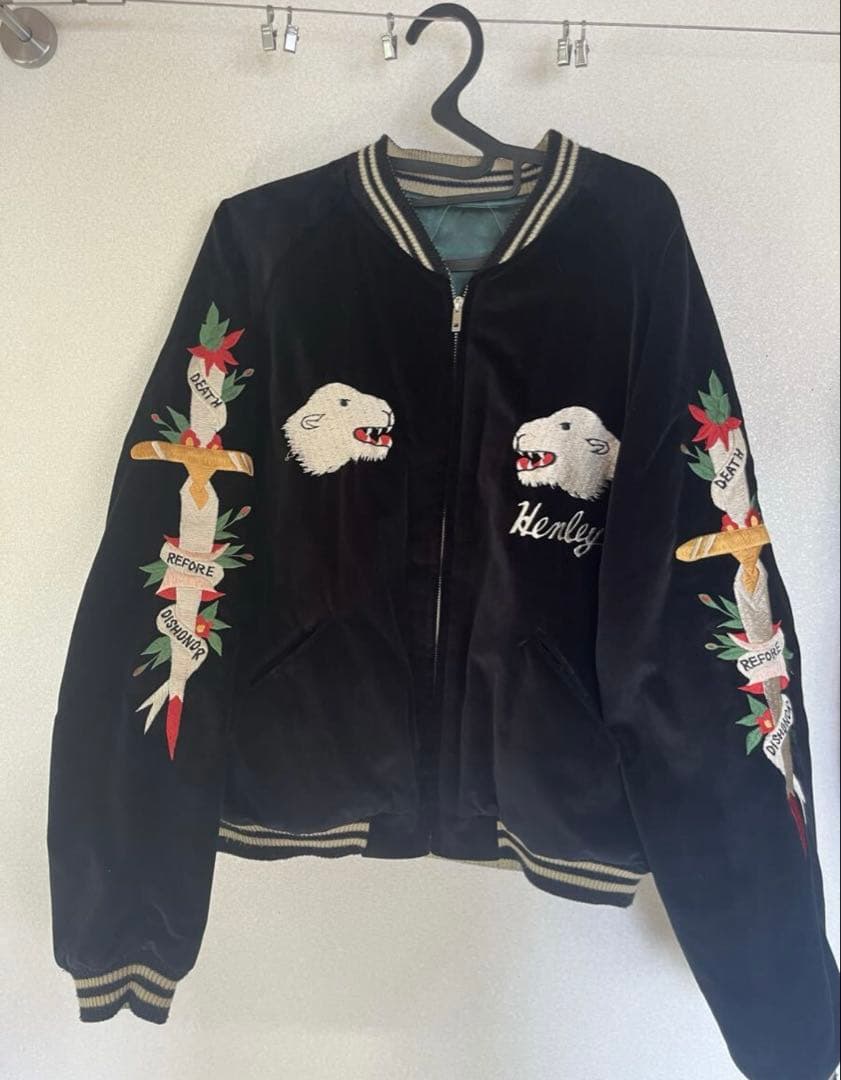 テーラー東洋souvenirjacket別珍 ベロア スカジャン　スーベニア