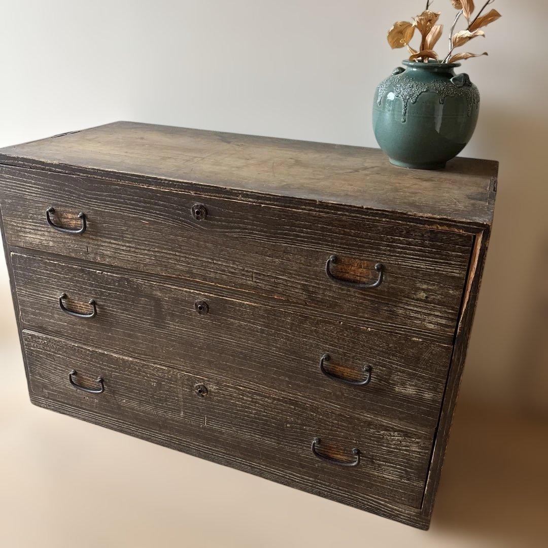 【貴重品】古き良き昭和　木製3段タンス　昭和 レトロ　アンティーク