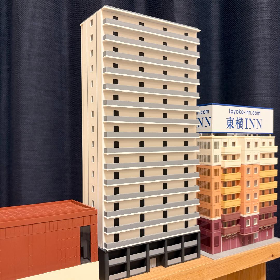Nゲージ 都市型マンションE（完成品）模型 ストラクチャー 試作品