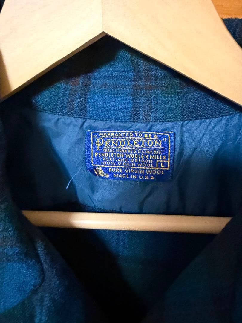 K*U様 70S Pendleton ウールシャツ 青黒チェック