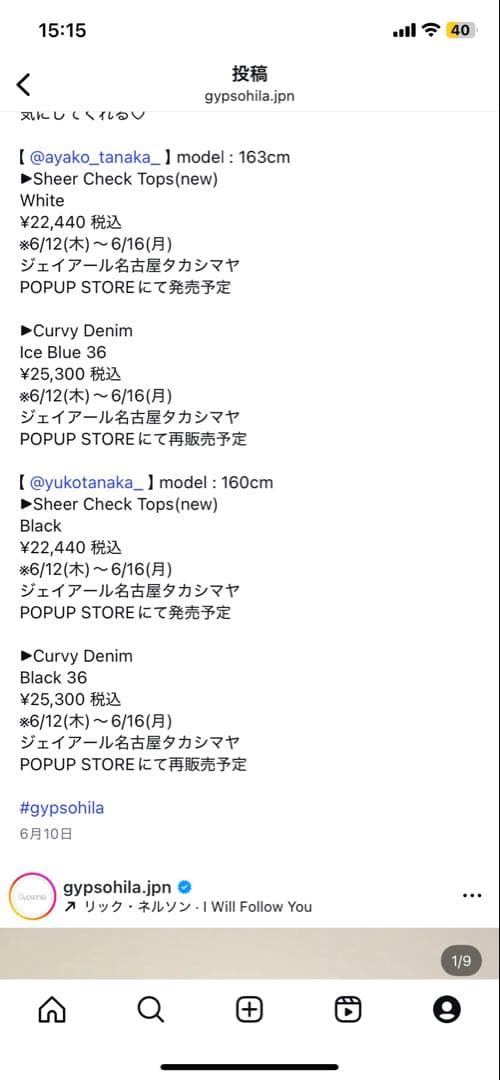 Gypsohila Curvy Denim 38サイズ