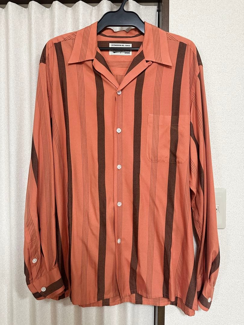 トップス WACKO MARIA STRIPED OPEN COLLAR SHIRT
