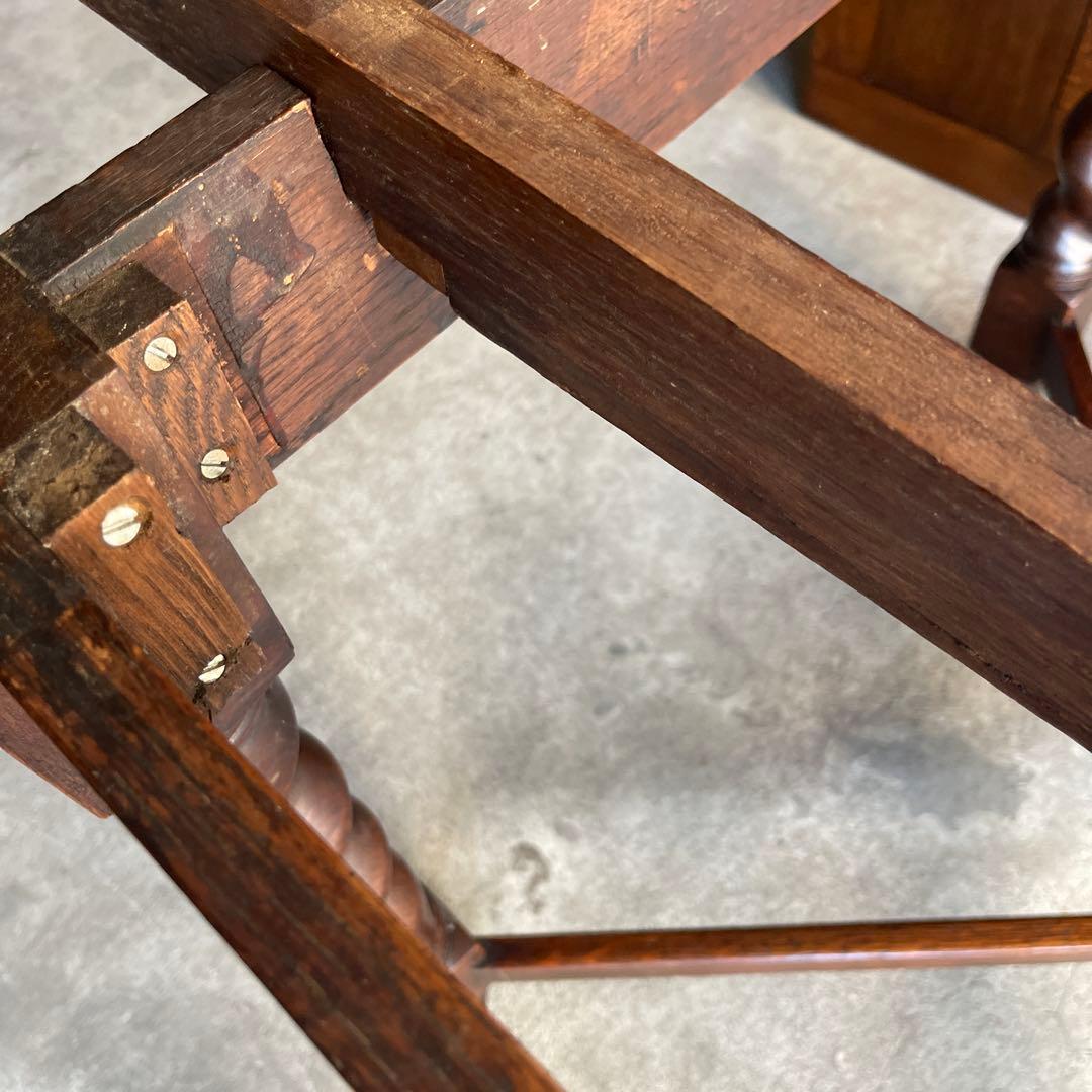 イギリス　オールドアンティーク家具 ドローリーフテーブル 拡張テーブル　オーク