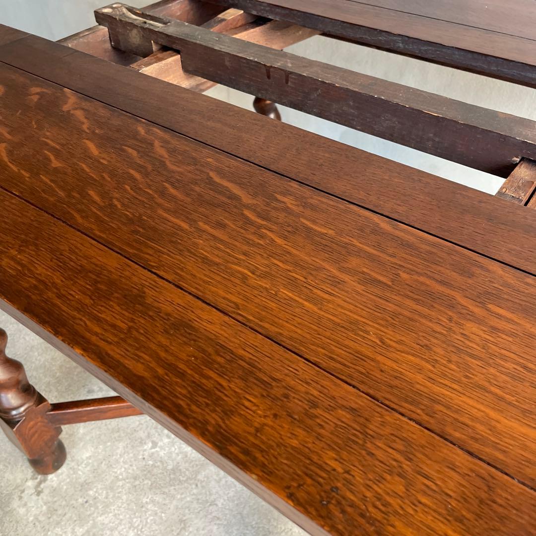 イギリス　オールドアンティーク家具 ドローリーフテーブル 拡張テーブル　オーク